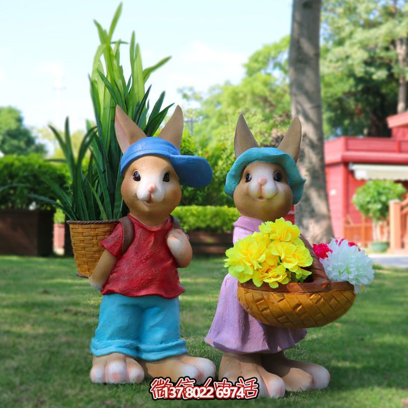 玻璃鋼兔子雕塑，只有可愛而不失大氣！