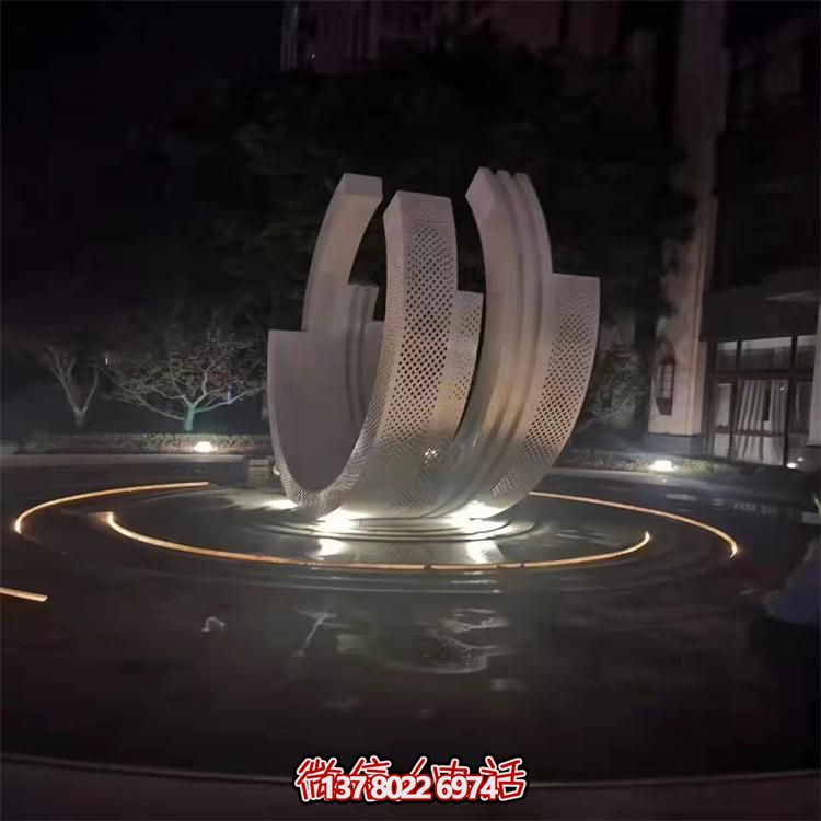 不銹鋼噴泉雕塑裝飾擺件，點綴售樓小區(qū)的美麗