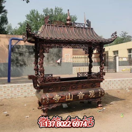 傳統中式香爐宗教雕塑，祈福上香